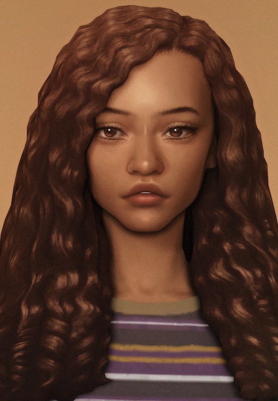 Emery Sims 4 Curly Hair Mod