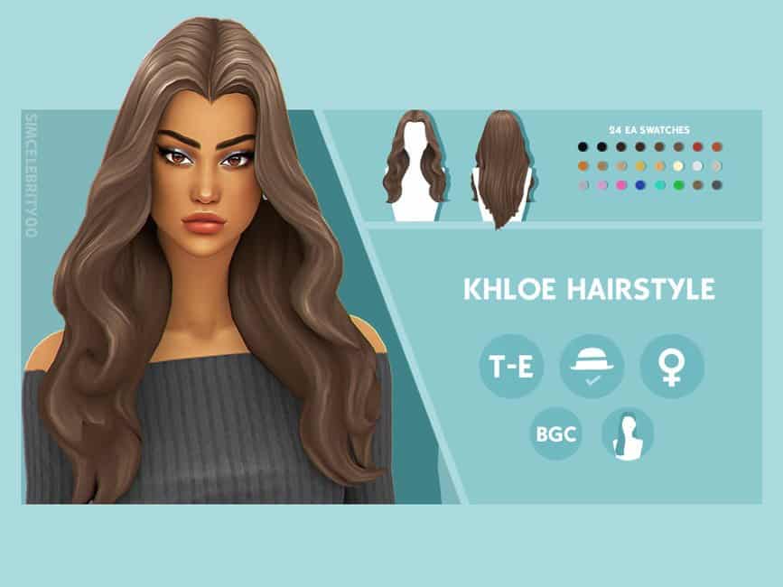 Khloe Sims 4 Hairstyle Mod