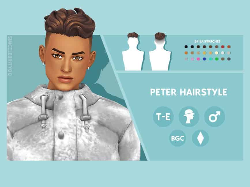 Peter Male Hair Mod for Sims 4