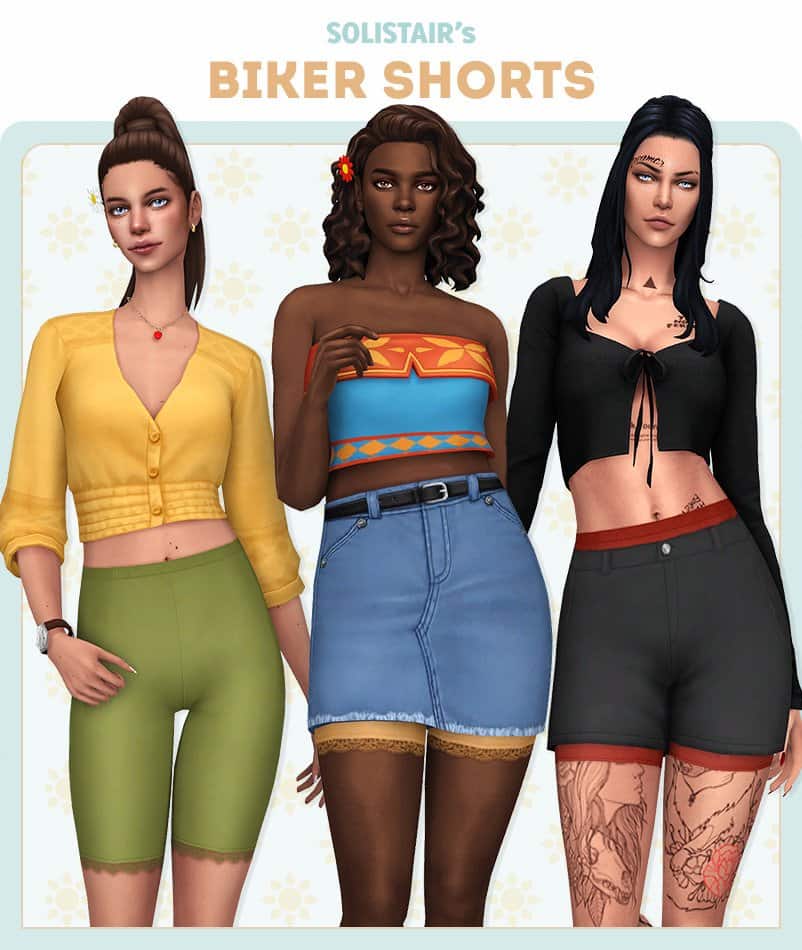 Sims 4 CC Biker Shorts