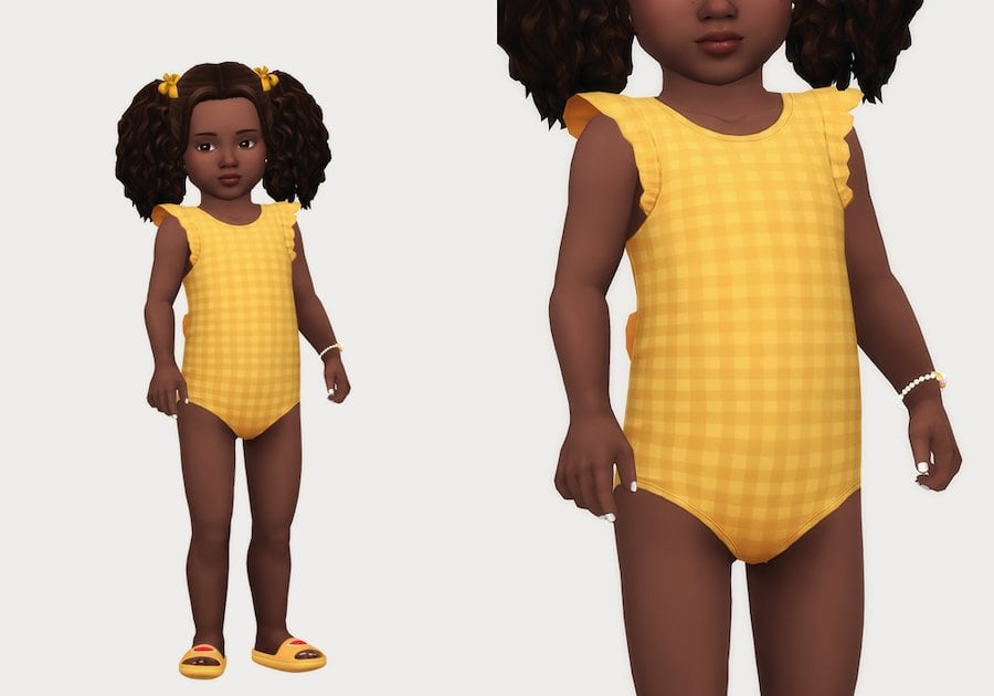 Sims 4 Ruffle Swimsuit for Toddlers
