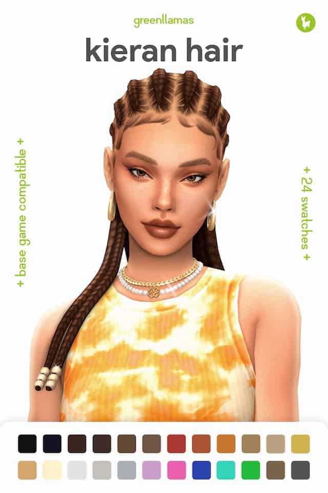 Kieran Sims 4 Cornrow Hair Mod