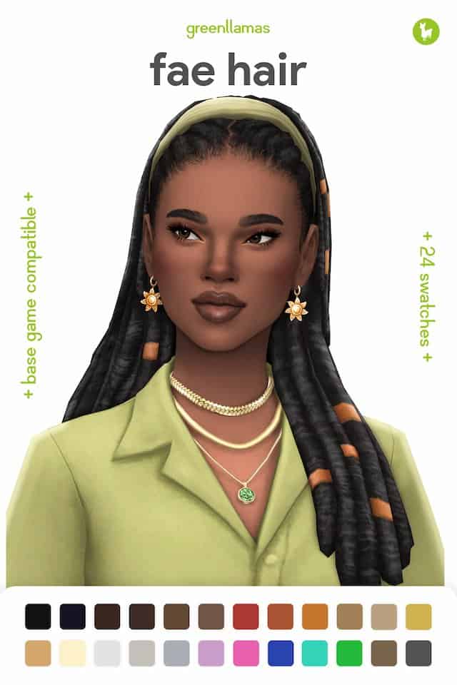 Maxis Match Sims 4 Locs Hairstyle