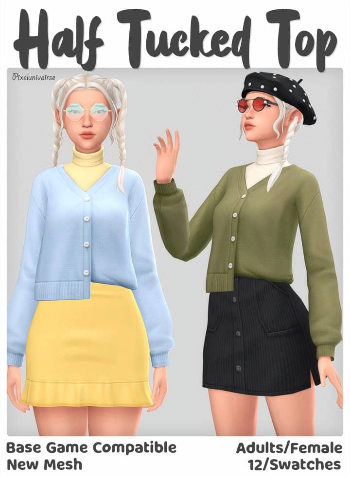 Half Tucked Top for Sims 4