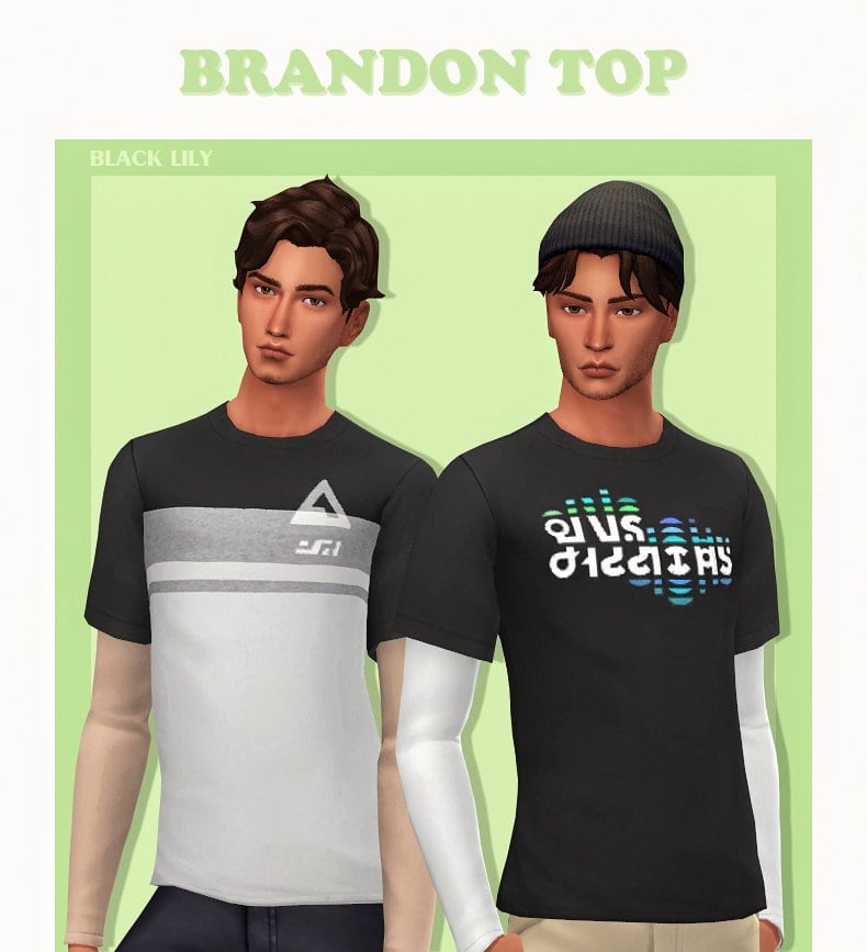 Male Long Sleeve Tee for Sims 4