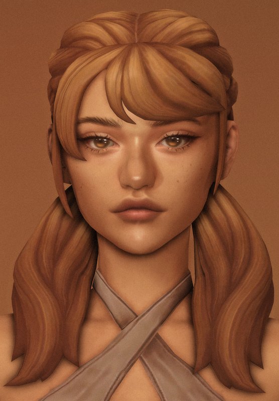 Taliyah Pigtails Sims 4 Female Hairstyle