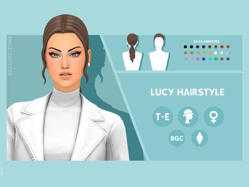 Lucy Ponytail Sims 4 Hair Mod