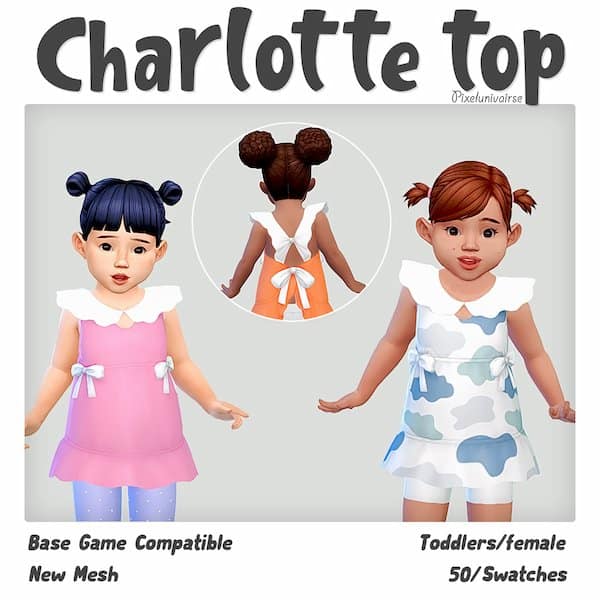 Charlotte Sims 4 Toddler CC Ruffle Top