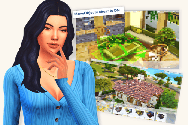 MoveObjects cheat enabled for The Sims 4 gameplay screenshot, showcasing custom mods and enhanced building options. Perfect for players looking to customize and mod their virtual environment effectively.