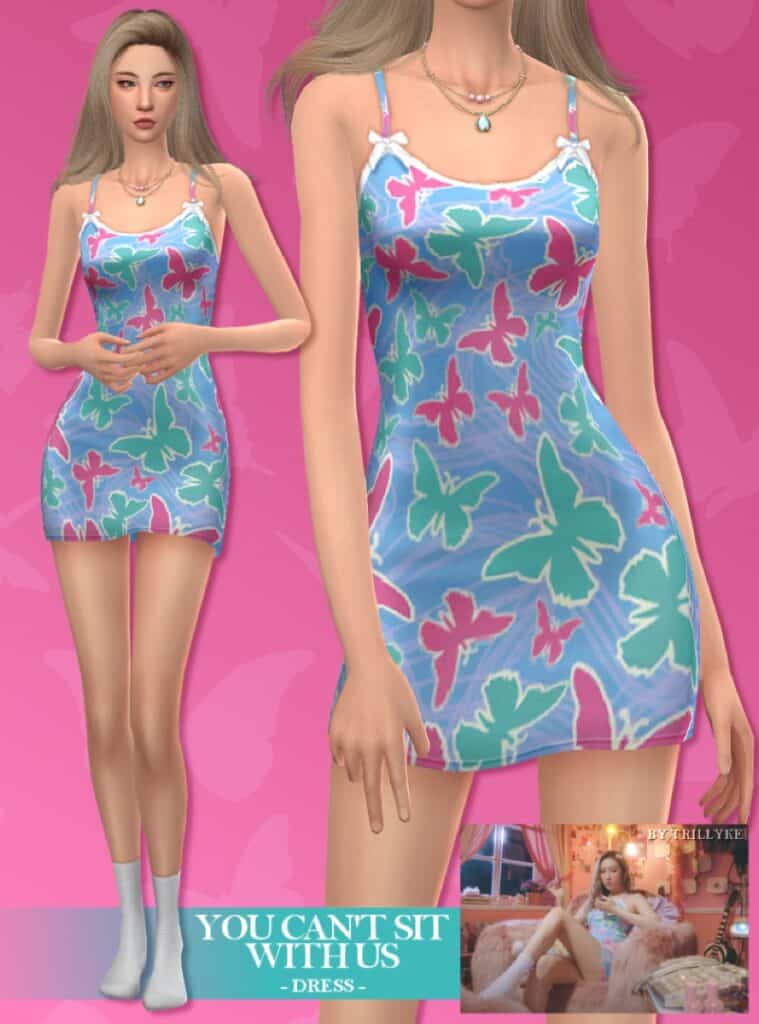 ‘You Can’t Sit With Us’ Sims 4 Y2K Dress