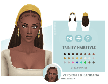 Trinity Hairstyle Black Sims 4 CC