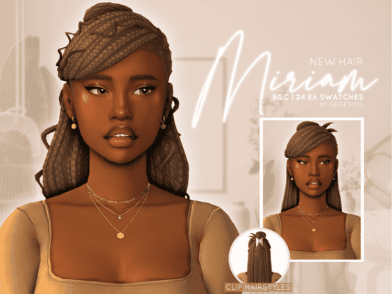 Miriam Hair Black Sims 4 CC