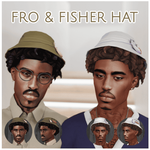 Fro & Fisher Hat Black Sims 4 CC