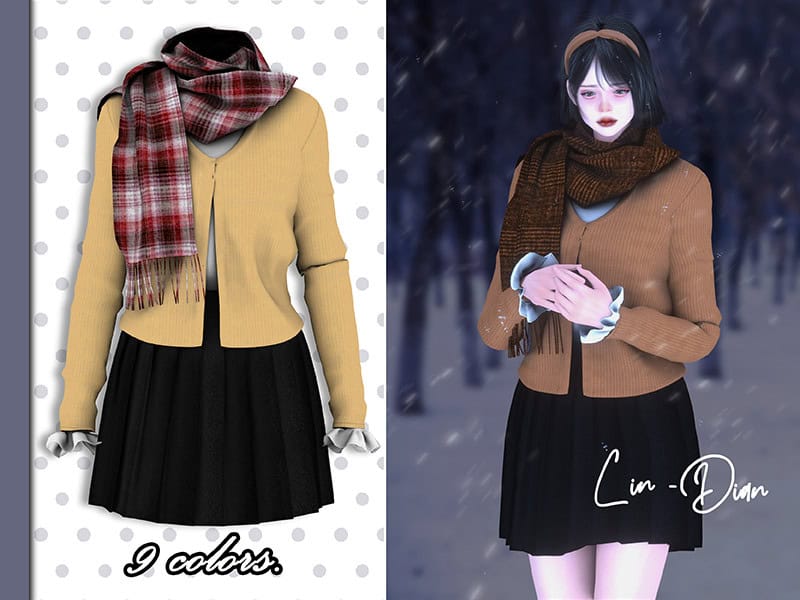 Sweater Coat and Scarf