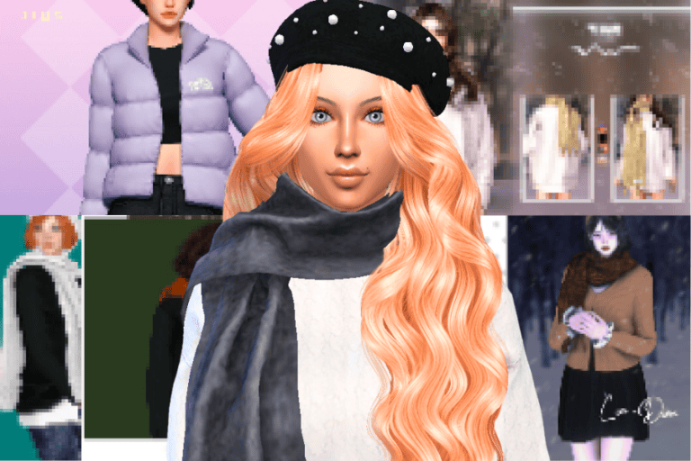 Alyssa hair mod for The Sims 4, realistic long peach-blonde hair with waves, enhancing gameplay with stylish hairstyle options.
