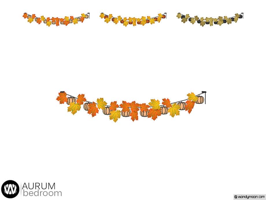 Autumn Hanging Leaves and Pumpkin