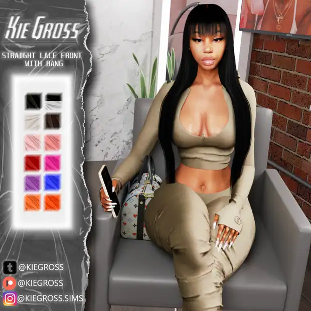 Straight Lace Front Wig with Bang