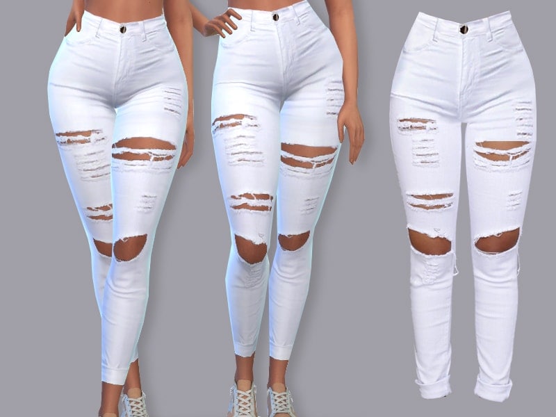 White Summer Denim Jeans Margiella