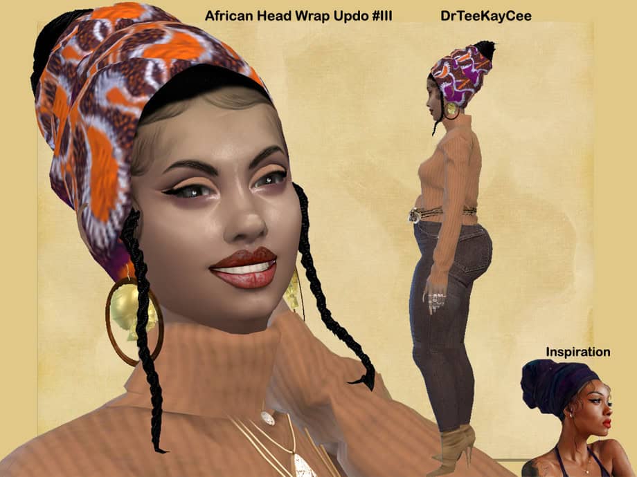 African Head Wrap Updo