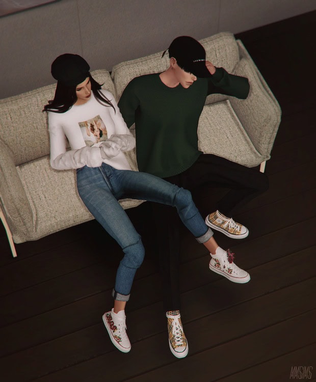 MMSIMS Positive sneakers and flowers