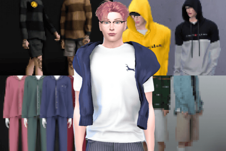 Creative avatar customization with modern streetwear and colorful outfits for The Sims 4 gameplay. Perfect for sim fashion lovers and mod enthusiasts.