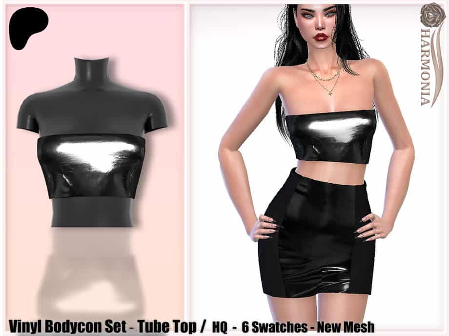 Vinyl Bodycon Set – Tube Top