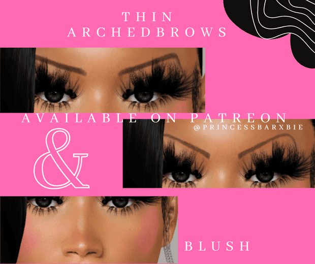 Pink Princess Blush & Thin Arched Brows
