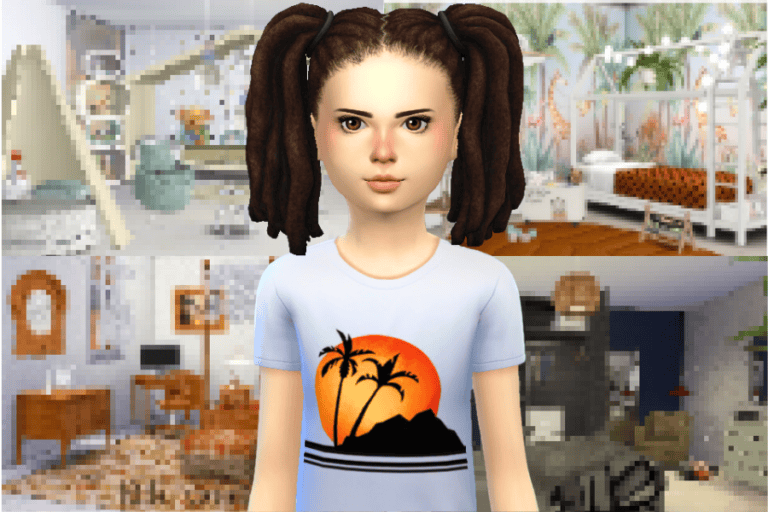 Relaxed tropical-themed virtual avatar with dreadlocks, casual summer t-shirt, in a cozy, well-decorated home interior, showcasing custom avatars, home decor, and virtual lifestyle accessories.