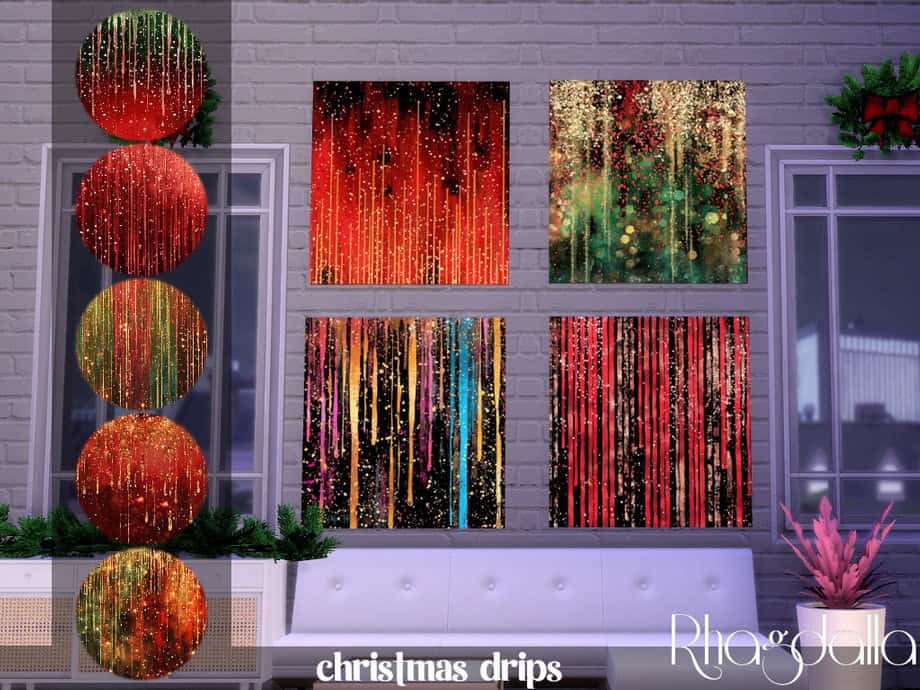 Christmas Drips Paintings