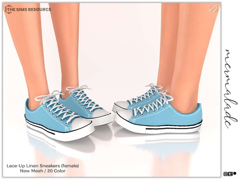 Lace-up Linen Sneakers
