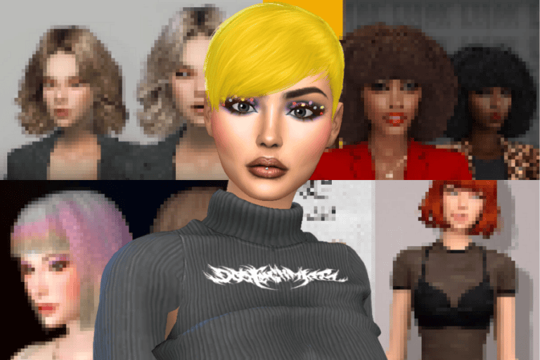 Fashion-forward virtual avatar showcasing vibrant hair and makeup, representing customizable mods and styles from Must Have Mods for personalized digital characters within gaming or virtual worlds.