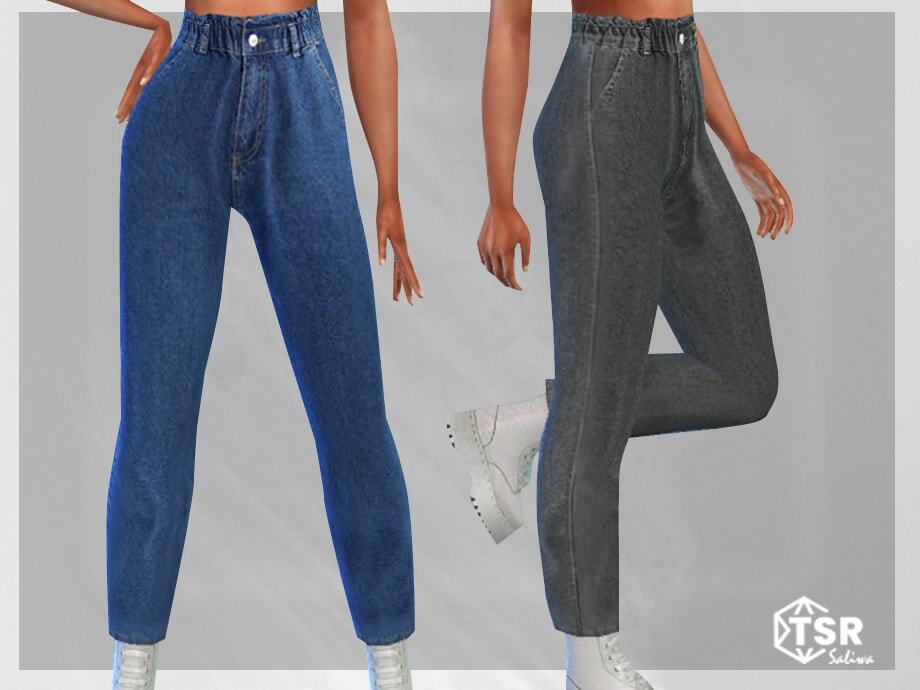 Paperbag Cropped Jeans