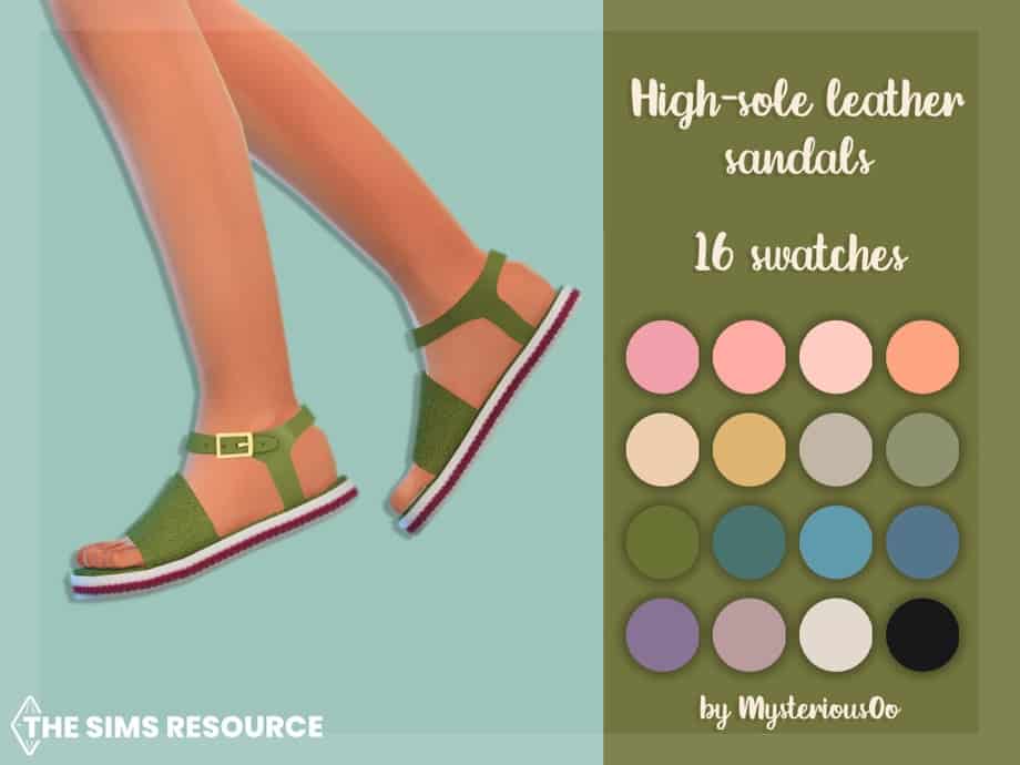 High-sole Leather Sandals