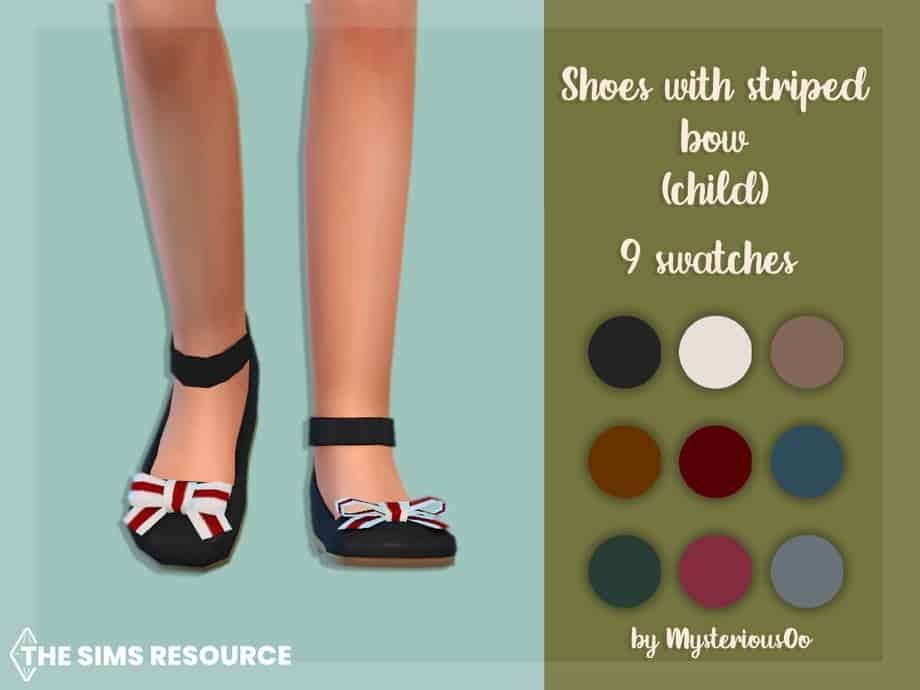 Shoes With Stripped Bow