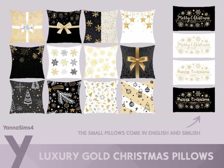Luxury Gold Christmas Pillows