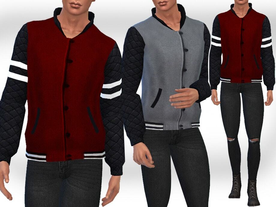 Male Sims Casual Button Jacket