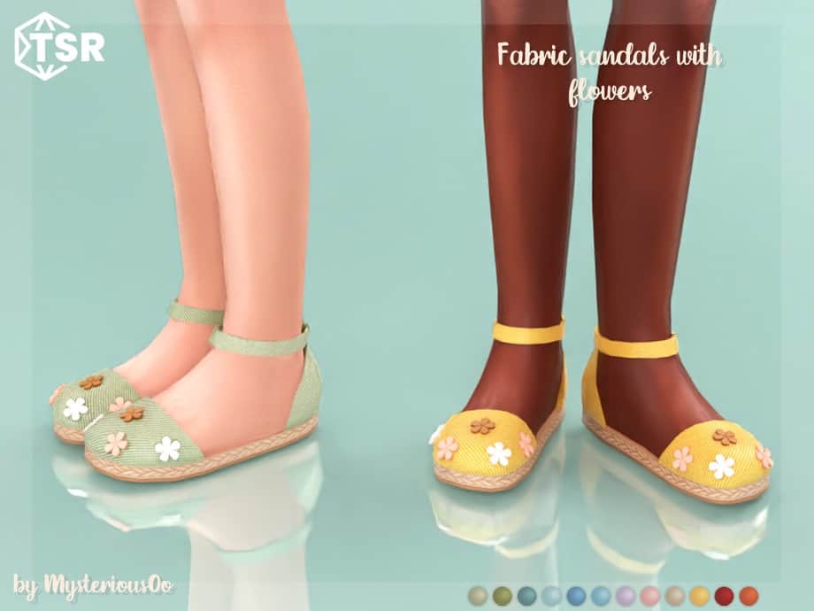Fabric Sandals With Flowers