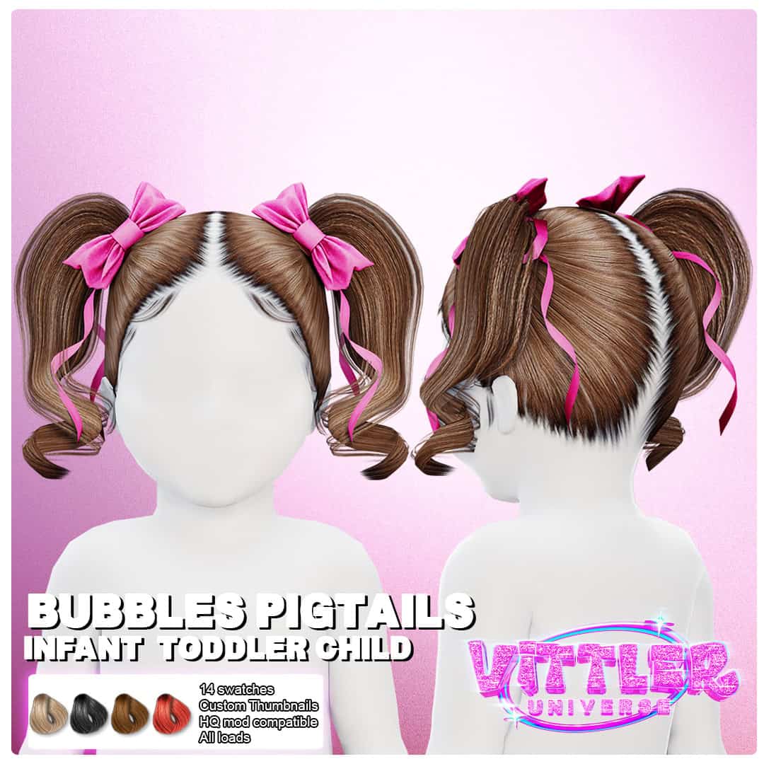 Bubbles Hair For Sims 4