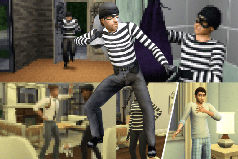 Detainee in striped uniform holding a bag, Scene from escape simulation game, Pixelated graphics, thief in jail cell, crime scene, video game characters, Must Have Mods.