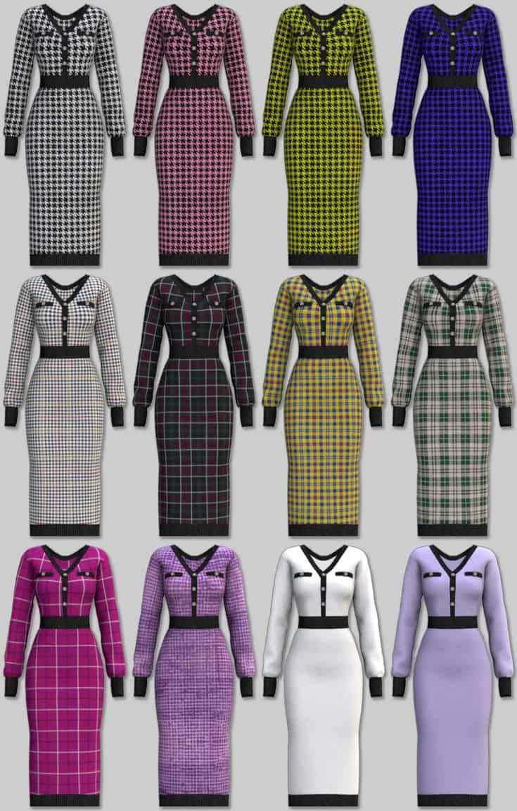Button Point Fit Dress