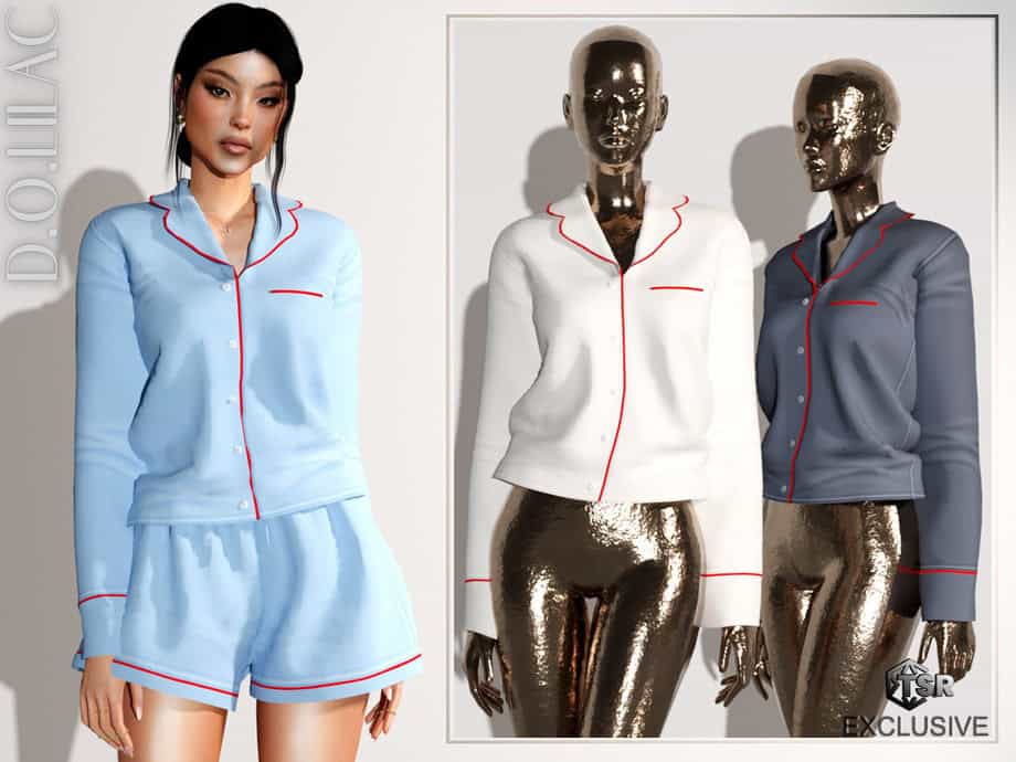 Cotton Poplin Pajama Set