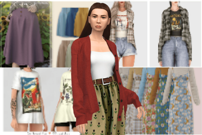 Purple high-waisted skirt, versatile fashion piece for casual or formal outfits, perfect for enhancing feminine style in The Sims 4 gameplay.