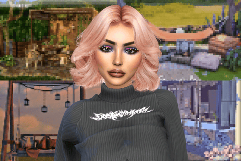 Enhanced virtual avatar with pink hair and detailed makeup showcasing popular Sims 4 modded content for immersive gameplay.