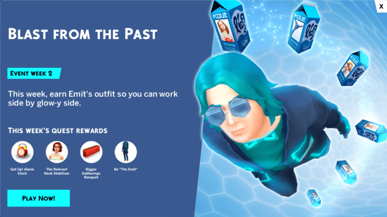 Emit's futuristic gaming outfit with glowing accents, surrounded by game cards in a digital hexagonal environment, promoting Must Have Mods for immersive gaming experiences.