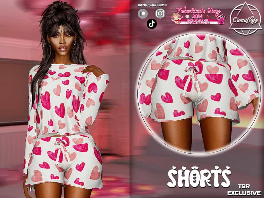 Valentines Day Pajama Shorts