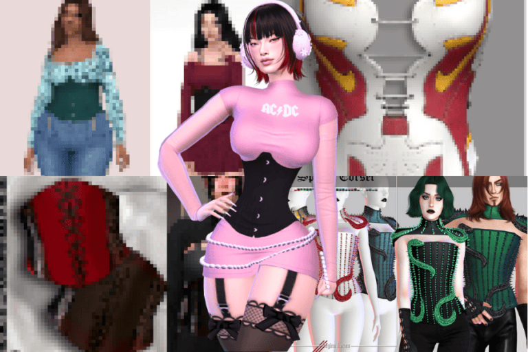 Pink anime girl wearing headphones with a black and pink outfit, digital art, virtual fashion, gaming avatar, Must Have Mods sexy avatar.