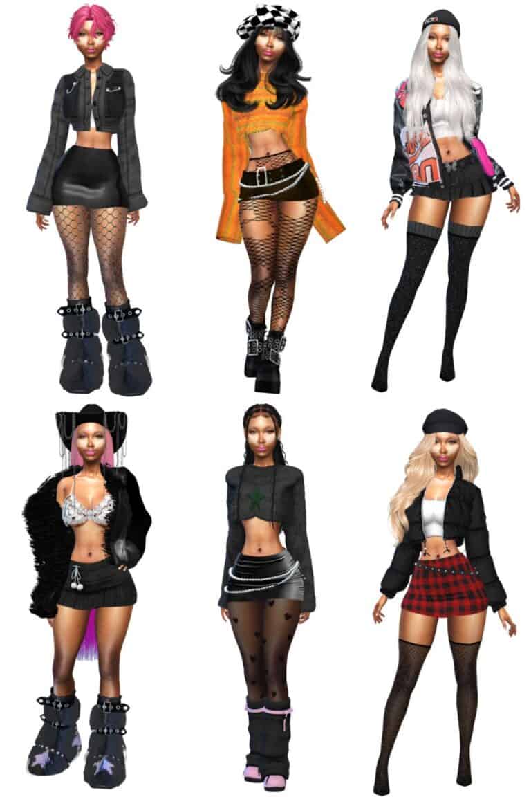 Fishnet fashion clothing, trendy virtual outfits for avatars, Must Have Mods digital fashion, customizable avatar styles, virtual doll clothing for gaming and metaverse platforms.