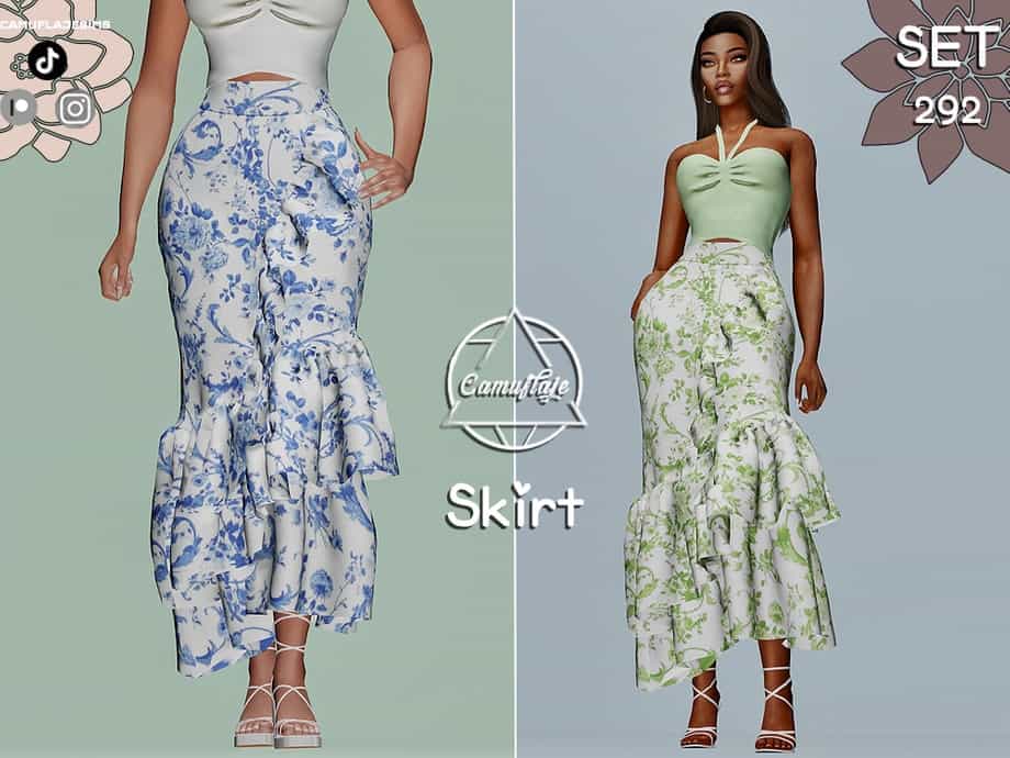 Floral Long Skirt