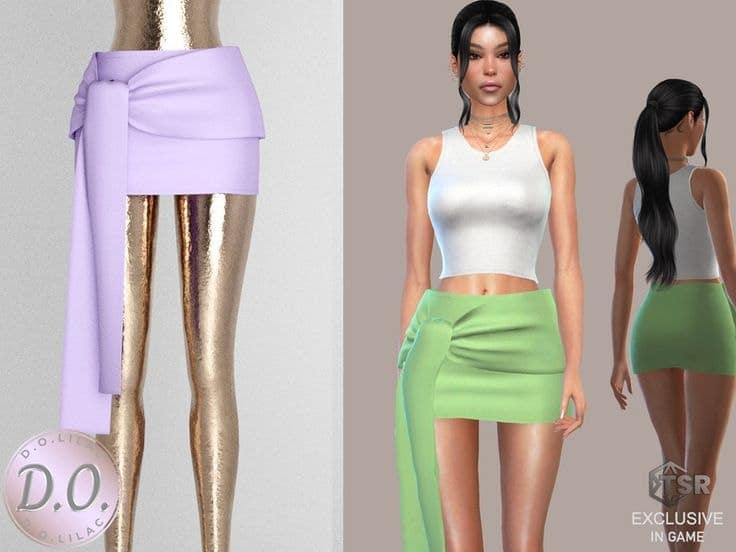 Tie Detailed Mini Skirt