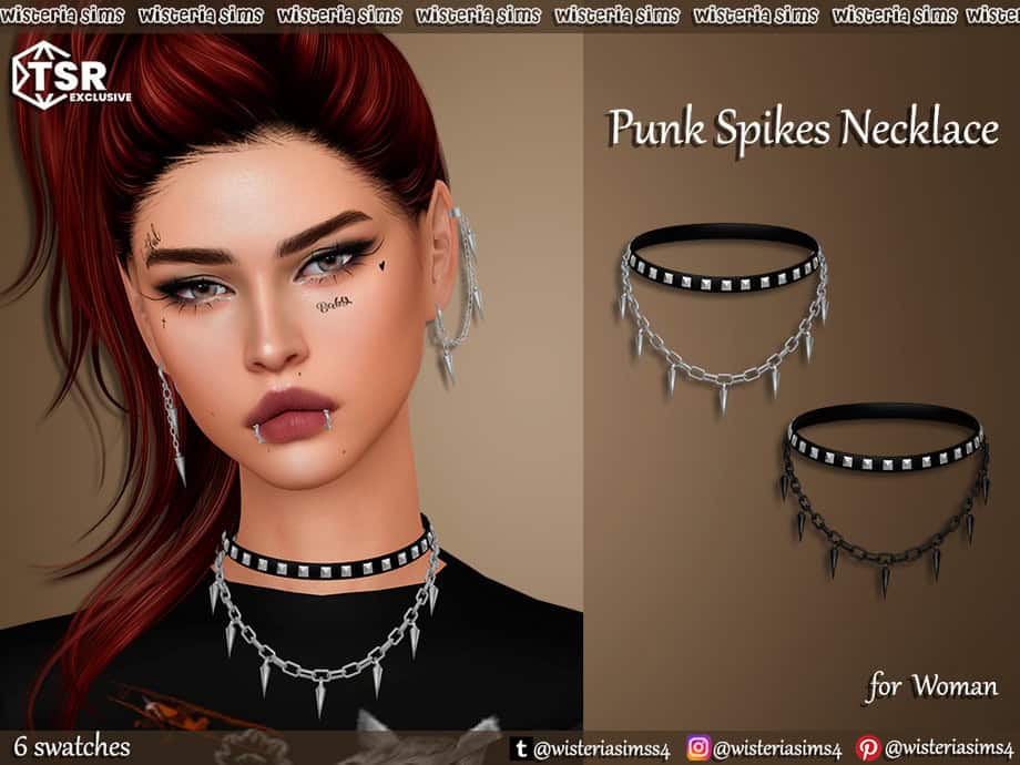 Punk Spikes Necklace For Women